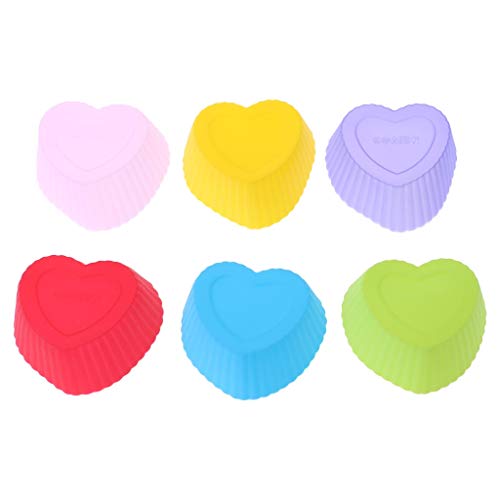 Simdoc 6pcs/set DIY Silicone Cake Mold Silicone Soft Muffin Chocolate Cupcake Mould Bakeware Baking Cup for for Cake Decorating Cupcakes Sugarcraft