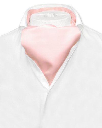 Vesuvio Napoli ASCOT Solid PINK Color Cravat Men's Neck Tie