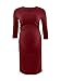 Liu & Qu Women's Ruched Maternity Bodycon Dress Mama Causual 3/4 Sleeve Wrap Dresses Wine Red M