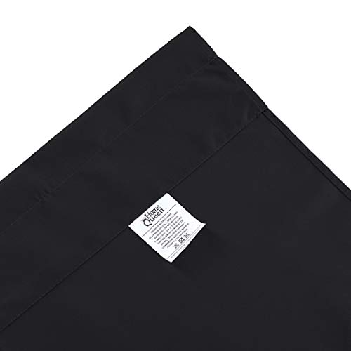Home Queen Solid Rod Pocket Blackout Curtain Valance Window Treatment for Living Room, Short Straight Drape Valance, Set of 1, 54 X 18 inch, Black