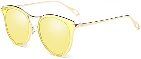 VATENANI Women's Classic Round Retro Metal Frame Mirrored Lenses Vintage Fashion UV400 Protection Polarized Sunglasses