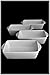 Set 4 Individual Portion Oven-to-Table White Porcelain Casserole Baking Dishes
