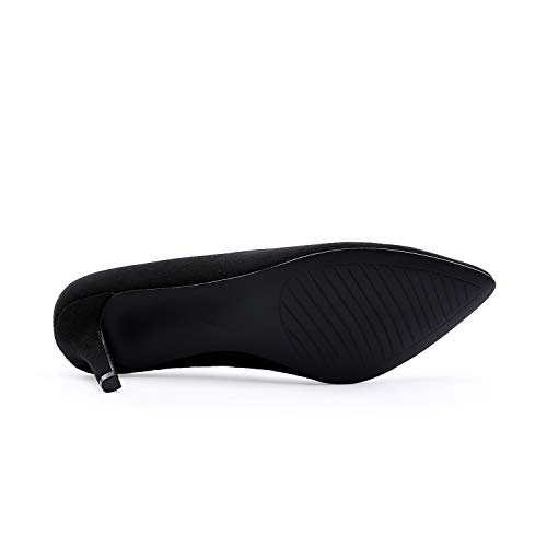 TIHOO Women's Classic Pointed Toe High Heel Dress Pumps Slip On Basic Shoes (9 M US, Black)