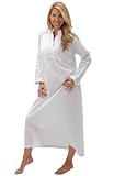 Del Rossa Women's Guinevere Cotton Nightgown, Victorian Long Poplin Sleepwear