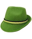 Green Alpine Bavarian German Felt Hat Oktoberfest Halloween Costume