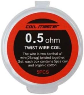 Coil Master Pre-Built Twist Wire Coil 0.5ohm （5pcs/Box）RDA RBA RDTA 26AWG - No Nicotine (1)