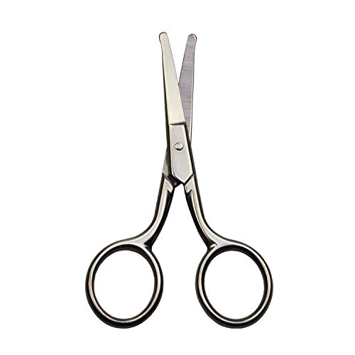 Motanar Professional Safety Grooming Scissors for Personal Care Facial Hair Removal and Ear Nose Eyebrow Trimming Stainless Steel Fine Straight Tip Scissors Men - Thumbnail 2