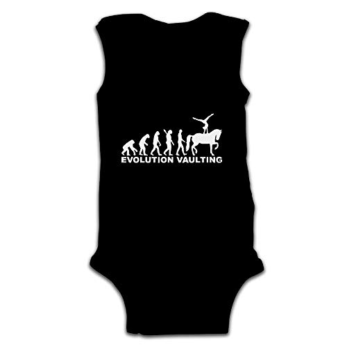 notebepisse Newborn Infant Baby Boys Girls Horse Vaulting Evolution Sleeveless Crawling Suit Jumpsuit Black