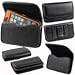 Samsung Galaxy S5, Galaxy S4, Galaxy S3, Galaxy S2 Premium PU Leather Universal Horizontal Carrying Holster Belt Clip Loop Pouch Case Cover Fits Otterbox Defender Series and Lifeproof Cover on Black