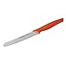 Rachael Ray 5-Inch Japanese Stainless Steel Serrated Utility Knife with Orange Handle and Sheath