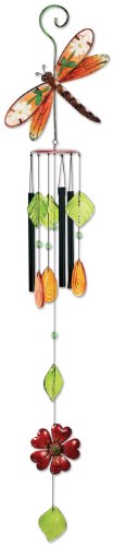 Sunset Vista Design Studios Metal and Glass Wind Chime, 38-Inch, Dragonfly