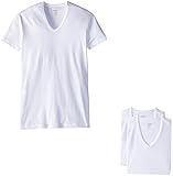2(X)IST Essential Cotton 3 Pack Slim Fit V-Neck T-Shirt, White, Medium