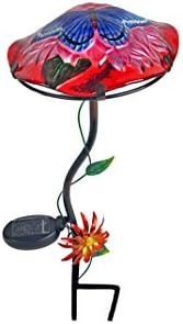 Continental Art Center Mushroom Solar Stake, Butterfly, 8 by 8 by 19-Inch