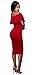 Women Sexy Off The Shoulder Ruffle Slim Fit Bodycon Cocktail Party Midi Dress Red M