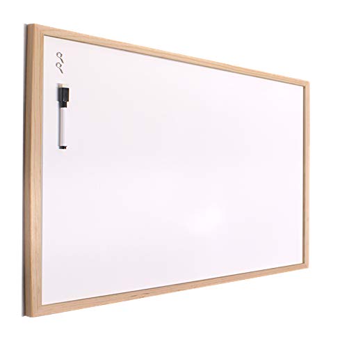 H HANSEL HOME - Whiteboard with Natural Wood Frame - 30X40 cm