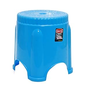 Chetan Plast Round Strong Bombay Plastic Stool or Bathroom seat, (Multicolour, Medium)