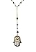 MJartoria Evil Eye Eye Necklace Fatima Hand Wooden Beads Retro Item (color1)