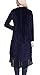 Urban CoCo Women's Long Sleeve Velvet Cardigan Coat with Asymmetric Chiffon Hem (XL, Navy)