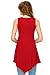 MBJ WT671 Womens Summer Sleeveless Irregular Handkerchie Hem Loose Tunic Tops Flowy Blouses Shirt XXXL RED
