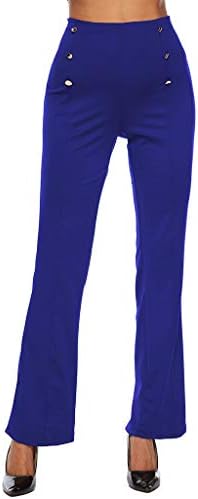 Sunyastor Straight Leg Pants for Women Casual Solid Zipper Double-Breasted Loose Stretch Work Dress Pants Slim Long Pants
