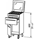 Duravit 2701L-86 Cappuccino High Gloss X-Large Mobile Storage Unit, Left Hinges