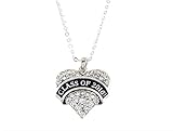 Class of 2016 Graduation Crystal Heart Silver Chain Necklace Jewelry Senior Gift
