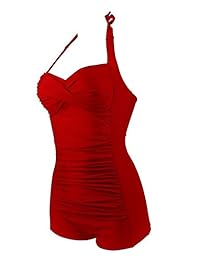 Century Star Traje de baño de una sola pieza para dama, estilo retro, con control de barriga y push-up