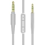 Geekria QuickFit Audio Cable Replacement for Bose QuietComfort QC35, Series II, QC25, SoundTrue Around-Ear II Headphone Replacement Cable/Audio Cord with MIC and Volume Control (Gray)