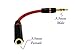 D & K Exclusives® Red 3.5mm Headphone Extender Adapter Jack for iPhone 4, 4G, 5, 5S 5C Samsung Galaxy S3, S4, Note 2, Note 3, iPad,Tablets