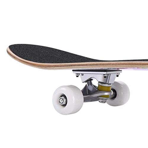 ENKEEO Skateboards Complete 32" 9 Ply Maple Wood Double Kick Concave Skateboards for Girls, ABEC-9 Tricks Stake Board for Beginners and Pro - Thumbnail 4