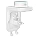 OMOTON Wall Outlet Shelf Charging Shelf with [Built-In Cable Management] [Assembled Hooks] [Easy Installation] - High Space Utilization for Smart Home Speakers Cell Phone etc - White