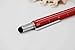 2PCS PACK 6 in 1 Screwdriver Tool Pen - Mini Multifunction Pen with Stylus, Flat and Phillips Screwdriver Bit, Bubble Level and inch cm Ruler all in one (Model B, 2PCS RED)