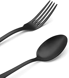 Matte Black Silverware Set,SHARECOOK Satin Finish
