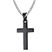 Xianli Wang Men Women Simple Cross Pendant Stainless Steel Titanium Necklace Car Rearview Mirror Pendant(Black)