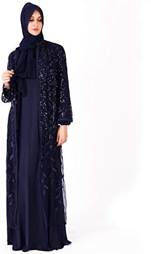 HELLOSAY Muslim Women Islamic Long Sleeve Maxi Abaya Dress Robe Kaftan Dubai