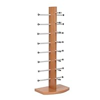 Plxixi Sunglasses Display Tabletop Soild Wood Eyewear Holder Eyeglass Collections Wooden Display Stand Rack (1 Set, Single Tower)