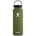 Hydro Flask Water Bottle - Stainless Steel & Vacuum Insulated - Wide Mouth with Leak Proof Flex Cap - 40 oz, Olive primary