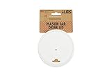 iLIDS Mason Jar Drink Lid, Wide Mouth, White, 2-Pack