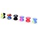 PiercingJ Mens Womens 12pcs Mixed Double-flared Flexible Thin Silicone Flesh Tunnel Ear Stretchers Plug Gauge