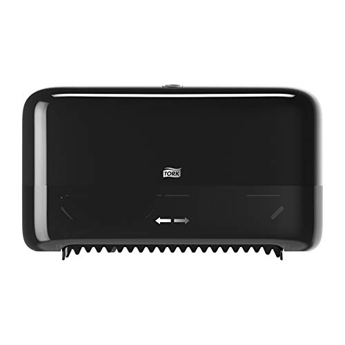Tork Distributeur Murale pour Papier Toilette Rouleau Mid-Size sans mandrin Noir T7, Gamme Elevation, 558048