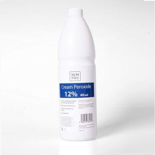 H.H Pro Cream Hair Colour Tint Peroxide Developer 12% 40vol 1000ml, White, 1 l (Pack of 1)