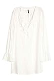 Zealmer Women's V Neck Lotus Leaf Ruffle Trumpet Sleeve Casual Dress