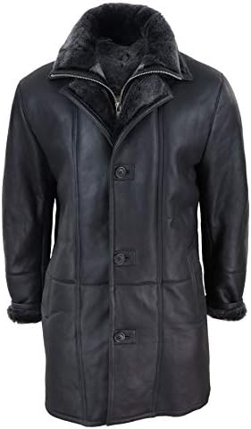 Men's Black Classic 3/4 Leather Duffle Coat XS at Amazon Men's