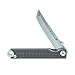 StatGear Pocket Samurai Micro Folding Knife - Everyday Carry 440C Stainless Steel Tanto Blade - Higonokami Style EDC Knife with Keychain Loop - Gunmetal Gray