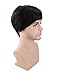 Kalyss Men's Short Black Brown Synthetic Hair Wig