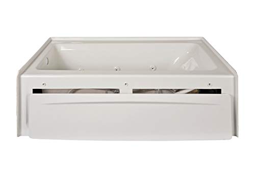Jacuzzi J1S6032WRL1XXW 60" x 32" Signature Three-Wall Alcove Whirlpool Bathtub with 6 Jets, Air Controls, Tiling Flange, Skirt, Right Drain, and Left Pump