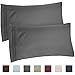 Queen Pillow Cases Set of 2 - Ultra Soft Hotel Quality Pillowcase Covers - Comfy, Cozy & Wrinkle Free - Shrinkage, Stain & Fade Resistant - Machine Washable Pillow Protectors - 2 Piece Set - Dark Grey