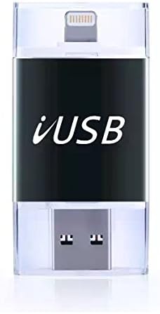 iUSB Flash Drive Fat32 exFAT External Storage USB Disk for Mac iPad iPod Computer iPhone 6 plus 6s 7 (Black) (64GB)
