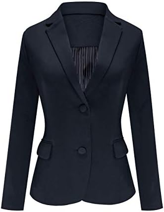 Women's Casual Work Office Notch Lapel Pockets Buttons Blazer Suit Jacket