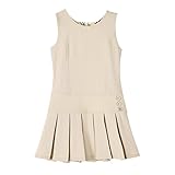Bienzoe Girl's Stretchy Pleated Hem School Uniforms Jumper Khaki 7